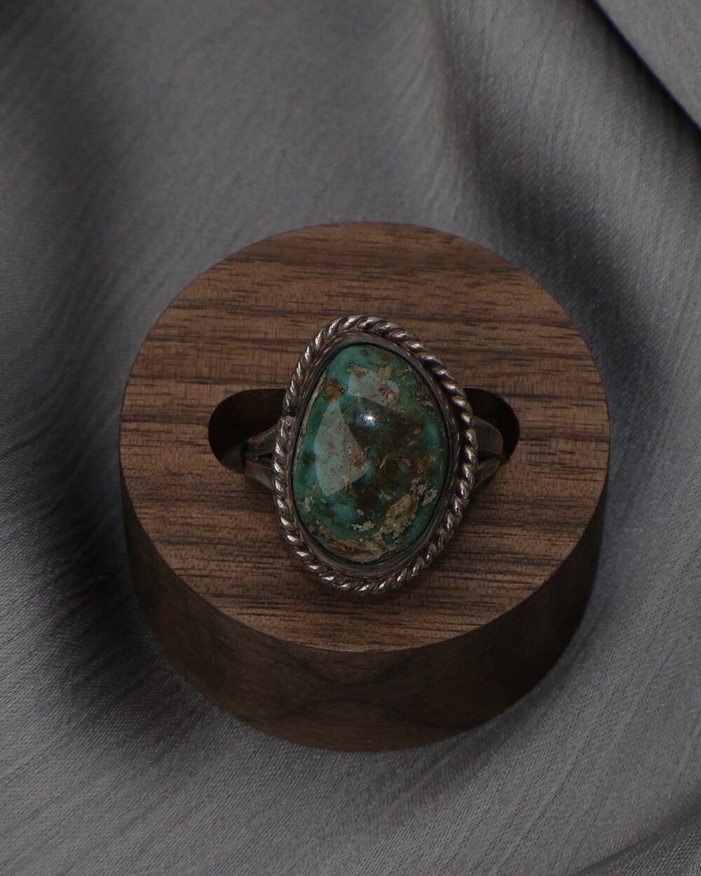 Vintage Navajo Sterling Silver Turquoise Ring 10.2G / Sz 8